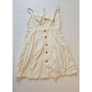Rosie‎ Harlow Mini Dress Womens Size M Ivory Cotton Tie Front Button Down Summer